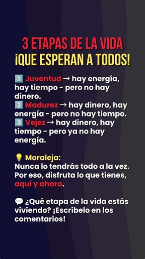 ⏳ 3 etapas de la vida que esperan a todos #frases #motivacion #frasesprofundas