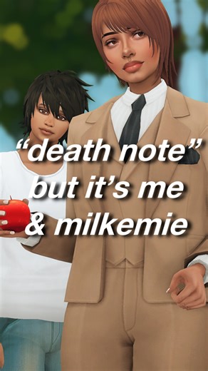 Death Note but instead of Light & L it’s me & milkemie🍎 HAPPY HALLOWEEN! #TheSims4 #Sims4Cosplay #solitasims | solitasims