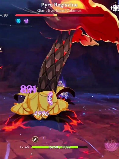 Fight With Pyro Regisvine #genshinimpact #pyroregisvine #bossfight