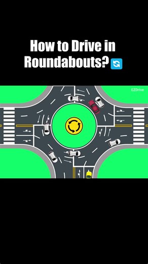 Roundabout Nightmare? 😱 Stop Guessing!#roundabout #drivingtips #learnerdriver #ezdrive
