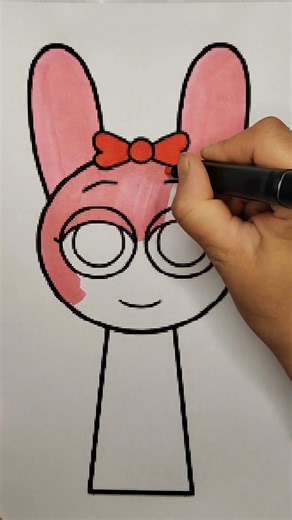 Coloring Pinky from the cartoon "Sprinky" #incrediboxsprunki #sprunkiincredibox #shorts #viralvideo