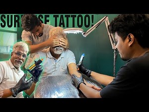 SURPRISE TATTOO FOR DAD!! 😱😍| Inkscript Tattoo!