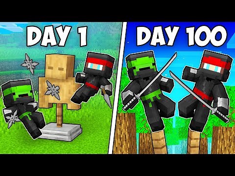 JJ and Mikey Survived 100 Days as NINJAS in Minecraft (Maizen)