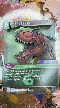 A 3D Shadowbox Card of a T-Rexaur from Final Fantasy VIII (Mobius Version).