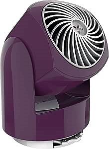 Vornado Flippi V6 Compact Air Circulator Fan, Quiet Portable Travel Fan for Desk or Bedroom, Adjustable Head, 2 Speeds, Plum