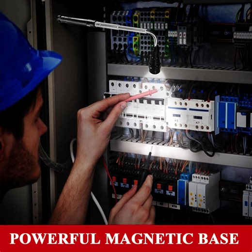 LED Light Telescoping Magnetic Pickup Tool, 22.6in Extendable Flexible Flashlight with Dual-End Strong Magnets, Bendable Retrieval Tool for Screws, Nuts & Small Metal Parts in Tight Spaces