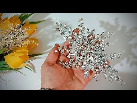 DIY/How to make a crown with gems /TUTORIAL how to make bridal hair vine/hair accessories