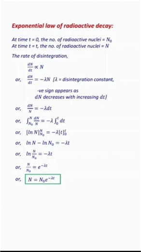 Exponential law of radioactive decay