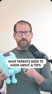 Kicking off my holiday tech series with the Curio AI toy. Its privacy policy lets them share kids’ data with OpenAI, Perplexity, and Microsoft — and most parents have no idea. Kids should NEVER use AI alone, and this is a perfect example of why. Say NO to AI toys this season. Share with parents! #FamilyITGuy #AIToys #digitalparenting | Family I.T. Guy
