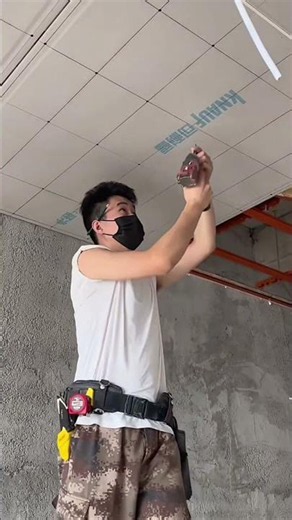 Light Steel Frame Ceiling Installation #satisfying #woodworking