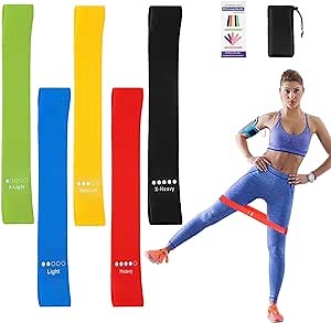 Exercise Bands Resistance Loop Multipurpose - Perfect Exercise Companion for Fitness, Stretching, Strength Training, Physical Therapy, Booty Legs, Crossfit Training, Suitable for Everyone, Pack of 5