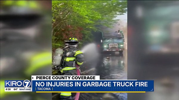 VIDEO: No injuries reported in Tacoma garbage truck fire