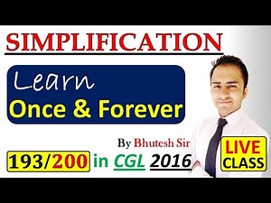 Simplification for SSC CGL Tier 1 and Tier 2 and all competitive exams