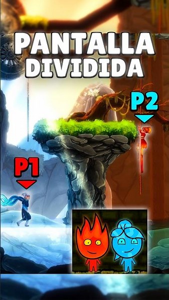 Split-Screen 2-PLAYER PUZZLE Game!❄️🔥 #coopgames #videogames