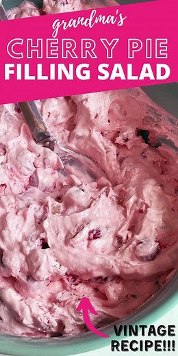 Grandma’s Easy Cherry Pie Filling Salad Recipe! full recipe: https://momspark.net/grandmas-easy-cherry-pie-filling-salad-recipe/ | Mom Spark