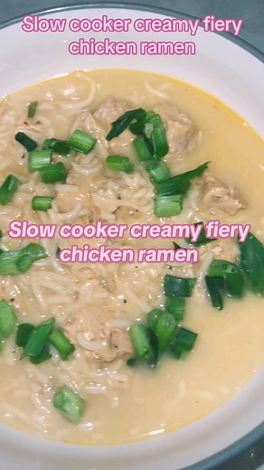 Slow Cooker Creamy Fiery Chicken Ramen Recipe