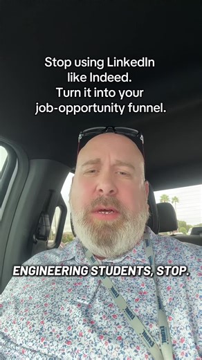 Most engineering students use LinkedIn the wrong way they treat it like a job board. LinkedIn is a pipeline. When you post your projects, connect with real engineers, and show what you’re learning each week, you build momentum… and opportunities start finding you. If you’re an engineering student or early-career engineer, I’ll show you exactly how to turn LinkedIn into a job-opportunity funnel. Follow for real engineering career advice. #engineeringstudents #engineeringcareers #earlycareerengine