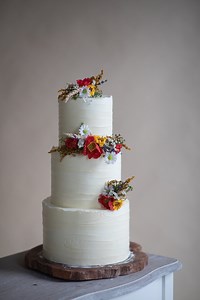Wildflower Wedding Cake Toppers: Poppy & Daisy Floral Arrangement - Etsy