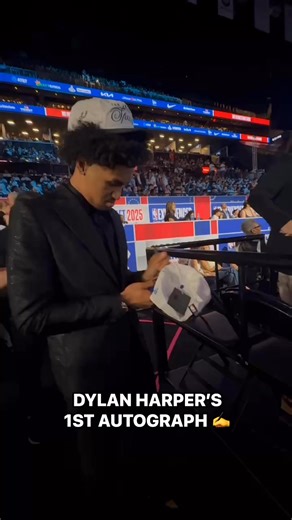 935K views · 4.5K reactions | “First autograph as an NBA player” 朗 Dylan Harper signs his first autograph after being selected No. 2 by the San Antonio Spurs! | NBA | Facebook