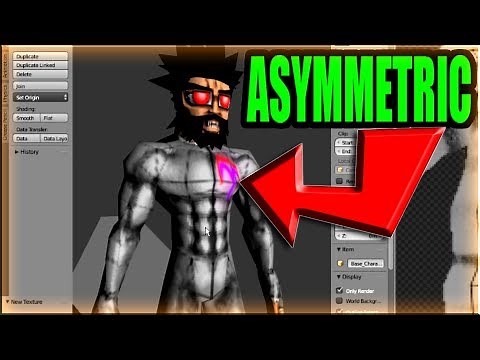 Blender Tutorial | Asymmetric Texture On Character With Mirror Modifier, Using Mirrored UV Layout