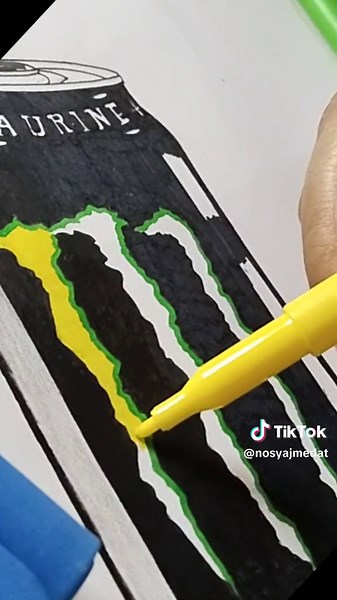 How to Draw a Monster Energy Drink Step-by-Step