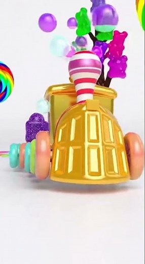Magic Rainbow Paint turns into Candy Train! 🌈🍭