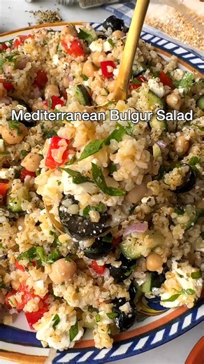 Nico Pallotta on Instagram: "Mediterrananean Bulgur Salad. Comment RECIPE to get it in your DMs. Louise and I couldn’t stop eating this bulgur salad the first time we made it. It’s the kind of meal that feels light but truly satisfying, with tender bulgur, chickpeas, and crisp vegetables all tied together by a bright lemon dressing. It’s fresh, filling, and full of flavor, without feeling heavy or complicated. The mix of grains, beans, and vegetables makes this a fiber-rich, protein-rich dish th