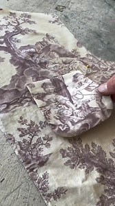 C. 1910 French Toile de Jouy curtain. Purple illustration depicting farm life in France. #clothing #fashion #trend #diyclothes #upcycling #history | STAN