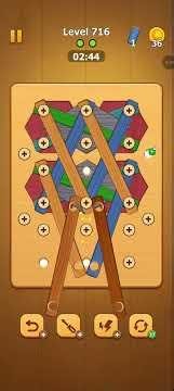 (NUTS BOLTS GAME)🔥Wood Nuts bolts🔥 LEVEL- 716... (Screw Nuts) #gaming