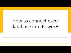 Connect Excel data with PowerBI
