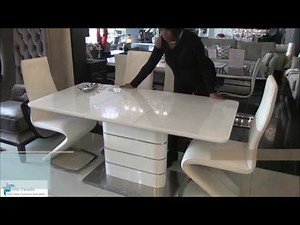 Alice extending high gloss white dining table