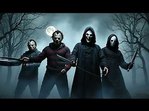 Freddy, Jason, Michael Myers, and Ghostface Dance Together! | Halloween Window Projection