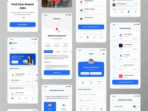 Jobfind - Jobseeker Mobile App UI KIT