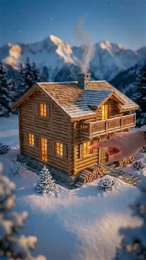 I Built a Tiny Swiss Alpine Chalet in the SNOW ❄️🏔️