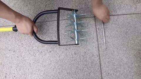 Jardineer Rotary Cultivator for Gardening, Long Handle Garden Cultivator for Soil Mixing, Reseeding, Lawn Aerating, Hand Tiller with Auxiliary Handle Suitable for Women and The Elderly