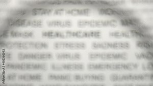 The magnifying glass on top of the news paper.close-up.4K UHD