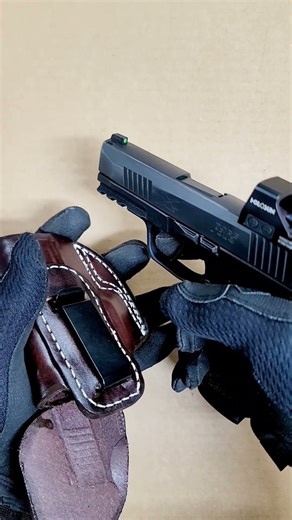 Azula Gun Holsters Leather IWB , Appendix Carry Holster For Sig Sauer P365 XMACRO Pistol With Optic