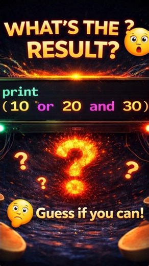 10 or 20 and 30 = 10?! Python Trick 😱 Explained in Tamil #coding #shortsfeed