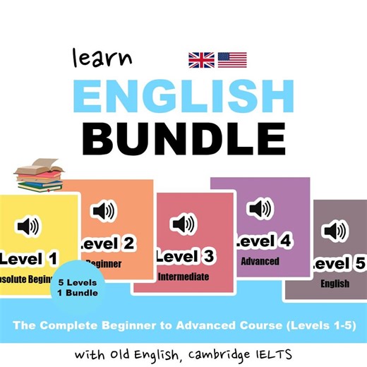 Plus de 250 packs d'apprentissage de l'anglais | Apprendre l'anglais | Livres électroniques en anglais | IELTS | Cours d'anglais audio | Cours d'anglais | Vieil anglais - Etsy France