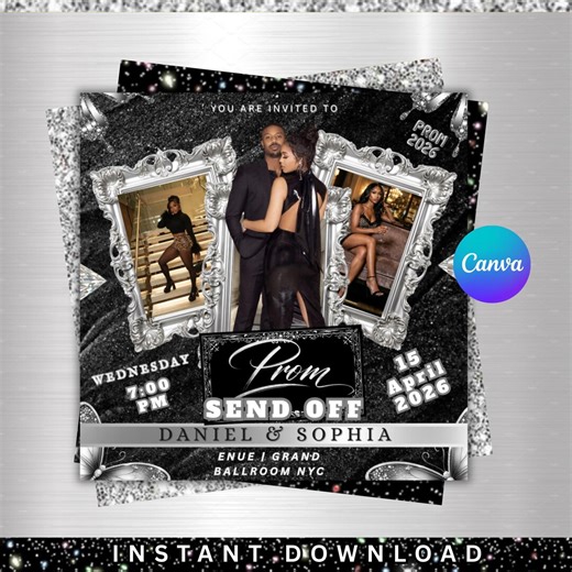 Prom Send off Flyer, DIY Prom Queen Flyer, Prom Send off Event, Prom Invitation Flyer, Prom Flyer, Prom Party Invite, Prom, Canva Editable - Etsy