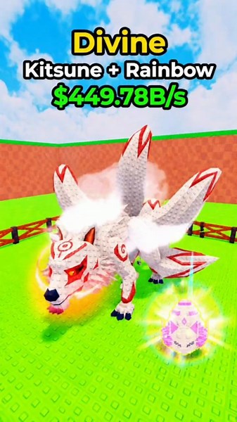 NEW Divine Kitsune + Rainbow Egg! 🌈🥚 #roblox #stealanegg