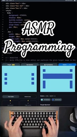 ASMR CSS Battle 8th December #coding #asmr #cssbattle #keychronk2 #webdev #keyboard #html #creative