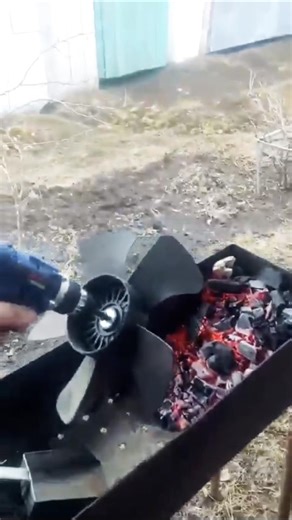 A life hack for starting a fire at home using a drill and a propeller #lifehack #shorts