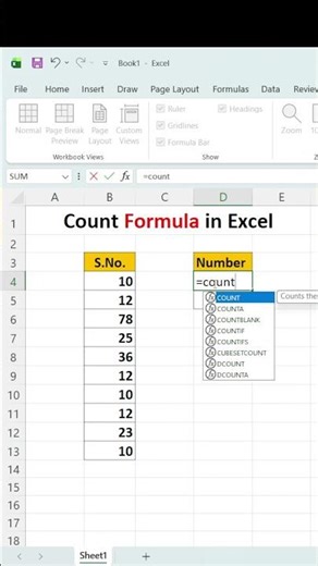 COUNT Formula Excel #excel #exceltips #exceltutorial #msexcel #msexcelfullcourse #msexceltutorial