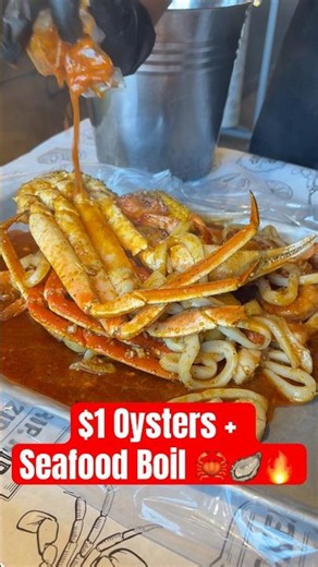 $1 Oysters + Gourmet Seafood Boil 🦀🦪🔥 Cap't Loui in Edison, NJ 📍#seafoodboil #oysters #njfood