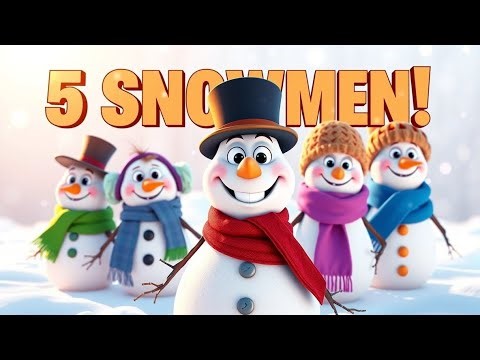 “Five Little Snowmen ❄️ | Fun Counting Song for Kids | 3D Animated Nursery Rhyme”