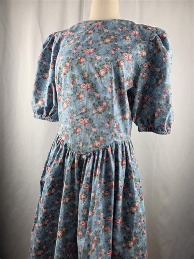 1980s Vintage OOAK Handmade Laura Ashley Style Dress Rose Print - Etsy