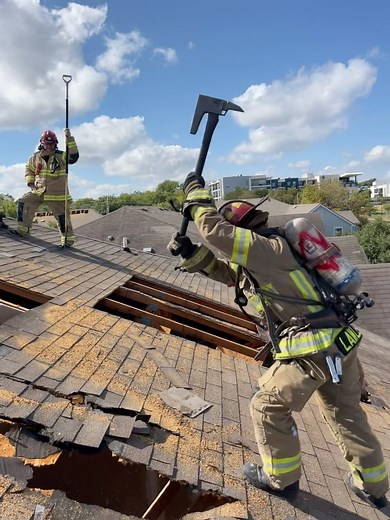 Lawless Brothers Fire Tools LLC on Instagram: "Tom Lawless covering The Lawless Axe VS a generic 8lb flathead on the roof!⚒️💥🪓 Tom first came up with the original Lawless Axe design after getting his teeth kicked in doing manual ventilation with the back of a flathead axe😬😮‍💨 5 hand forged prototypes and about 20 3D prints later, and we have a tool made not just for the roof, but for the whole fire ground! Whether you’re doing vent work, forcible entry, over haul or just want easy carrying 