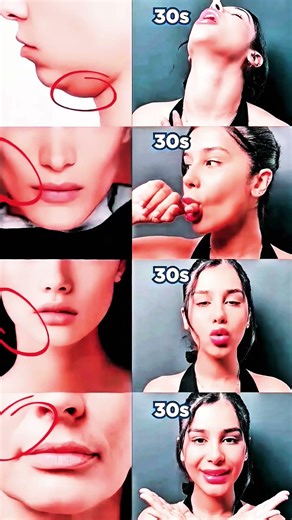💋 3 Face Yoga Exercises for Fuller Lips & Smooth Smile Lines (30s Each!)#shortvideo #faceyoga #fyp