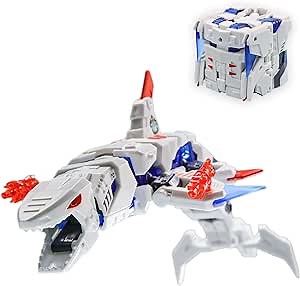 52TOYS BEASTBOX BB-17GW Great White Deformation Toys Action Figure, Converting Toys in Mecha and Cube, Perfect Birthday Party Gift for Teens and Adults, Based on Shark